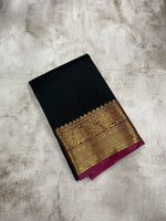 Black and Purple kanchipuram soft silk saree - PSSS43