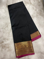 Black and Purple kanchipuram soft silk saree - PSSS43