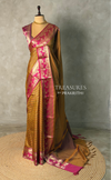 Mustard yellow and Magenta semi silk saree - PFAZ15