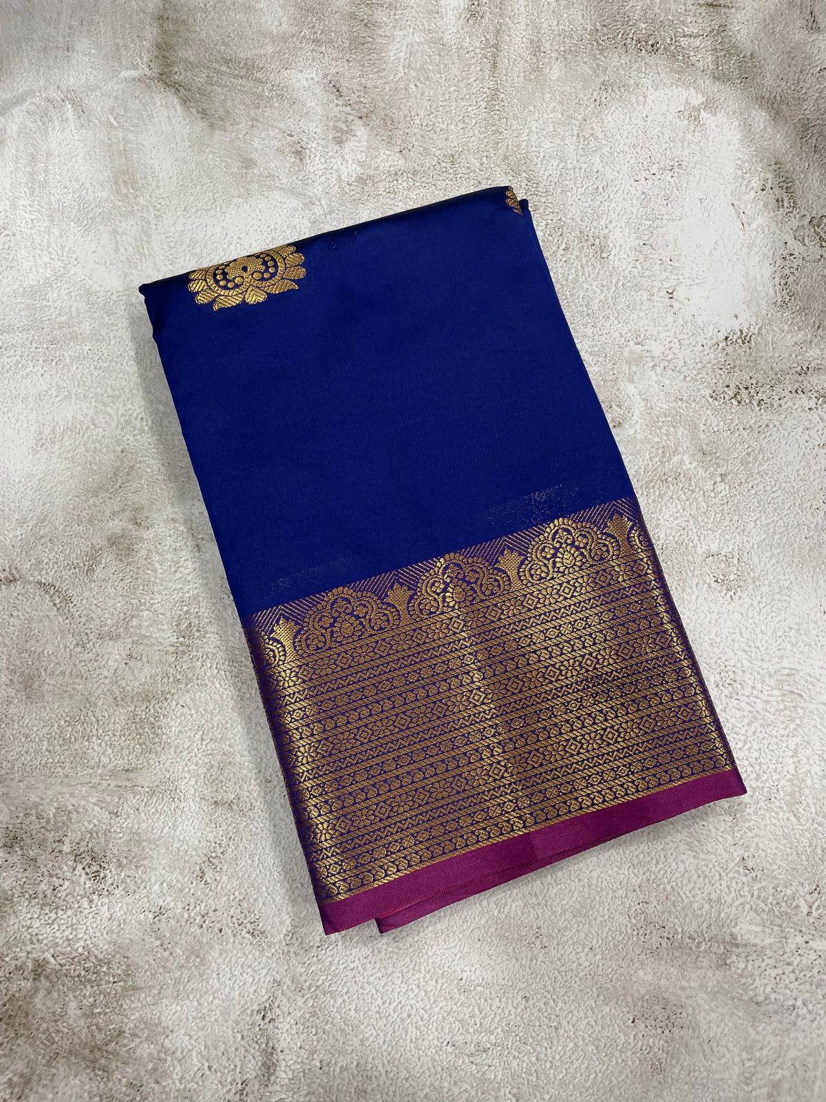 Blue and Purple kanchipuram soft silk saree - PSSS48
