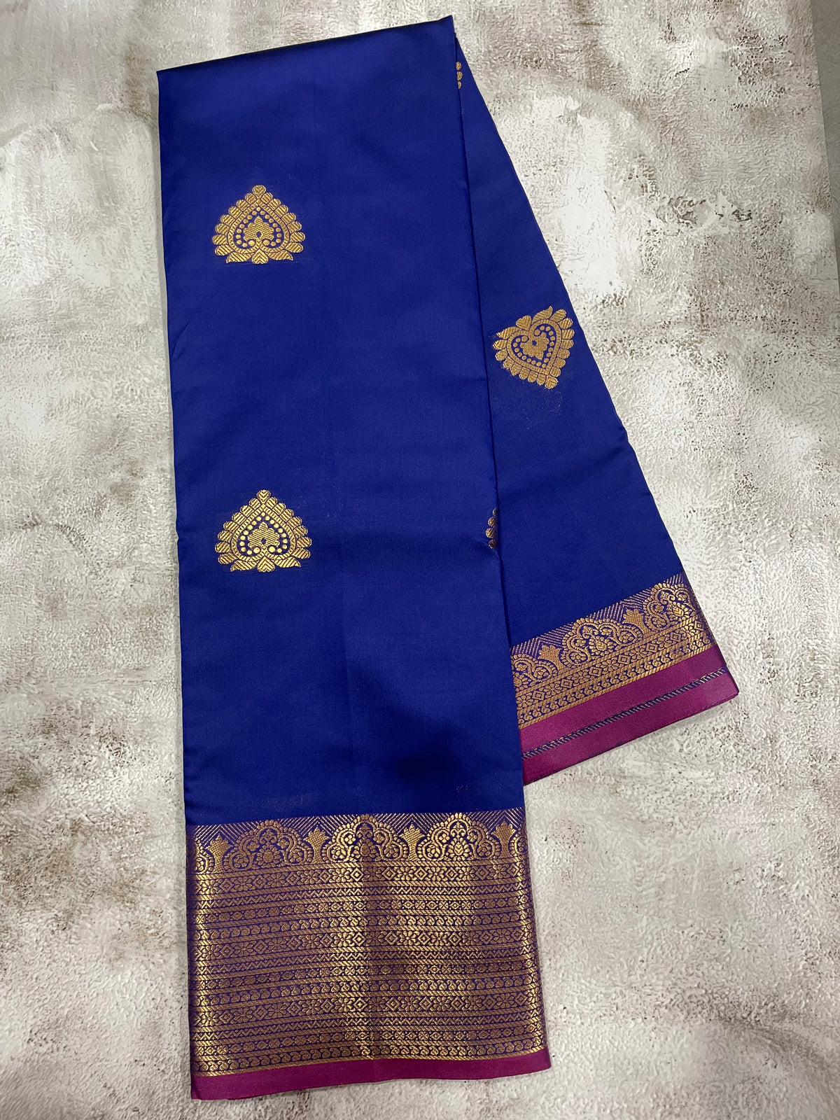 Blue and Purple kanchipuram soft silk saree - PSSS48