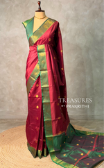 Maroon and Green semi kanchipuram soft silk saree - PSSN172