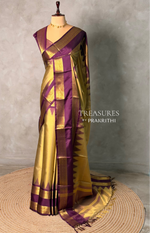 Gold and Purple semi silk saree - PIH88O