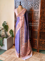 Lavender semi tusser saree- PBR31A