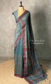 Greyish blue semi tusser saree- PBR32