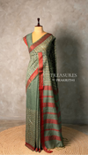 Green semi tusser saree- PBR32A