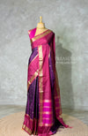 Purple semi banarasi Saree - PFAZ24A