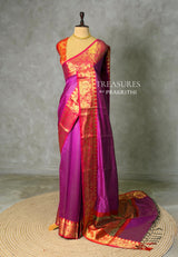 Magenta semi banarasi silk saree- AISHN2