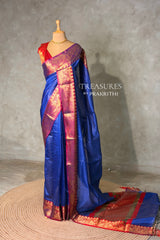 Royal blue semi banarasi silk saree- AISHN2G