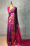 Wine and magenta semi kanchipuram soft silk saree - PSSN179