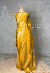 Mustard yellow Semi Tusser silk saree- PBRMM3E