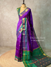 Violet and Green semi kanchipuram soft silk saree - PSSN181