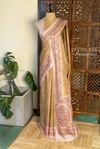 Mustard Yellow semi tusser saree- PBR31C
