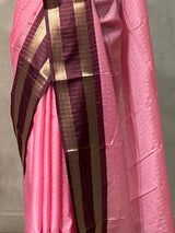 Pink Banarasi silk saree - PBRRP1