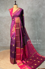 Wine and Magenta semi kanchipuram soft silk saree - PSSN193