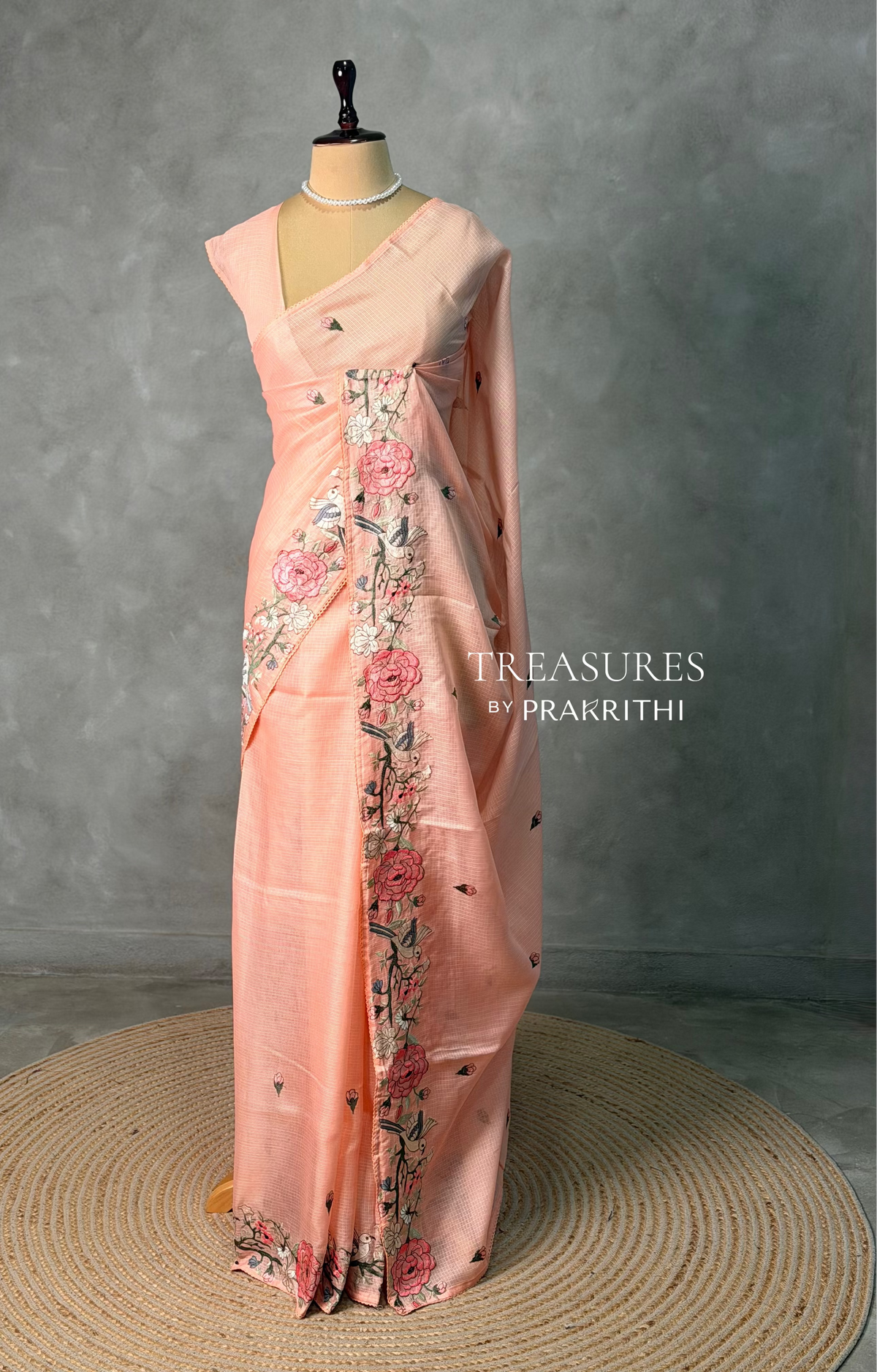 Peach soft Kotta saree- PBR33Q