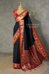 Black pochampalli silk Saree - PBRKIV4E