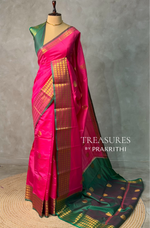 Blue and Magenta semi kanchipuram soft silk saree - PSSN198