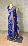 Royal blue Semi Tusser silk saree- PBRMM4E
