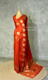 Rust orange crape silk saree - PBRNAK2