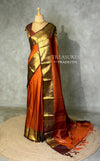 Rust Orange and Brown Banarasi silk saree - PBRRP2