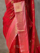 Red and pink Banarasi silk saree - PBRRP