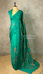 Peacock Green jute silk saree- PBR1