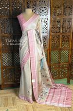 Sandal soft Tusser Silk saree- PBR33T11