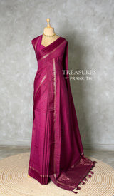 Deep Wine Chanderi silk cotton saree- PBRNAK4J
