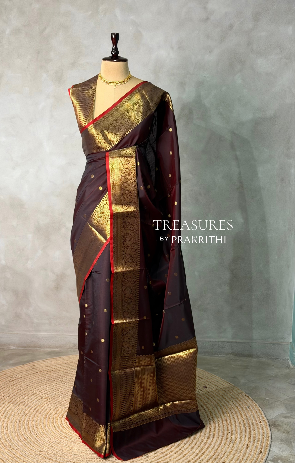 Brown Banarasi silk saree -PIH64