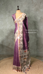 Mauve shade Tusser Silk saree- PBR33T5