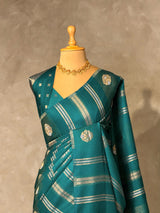 Peacock blue Banarasi Satin silk Saree - PBRMM6i
