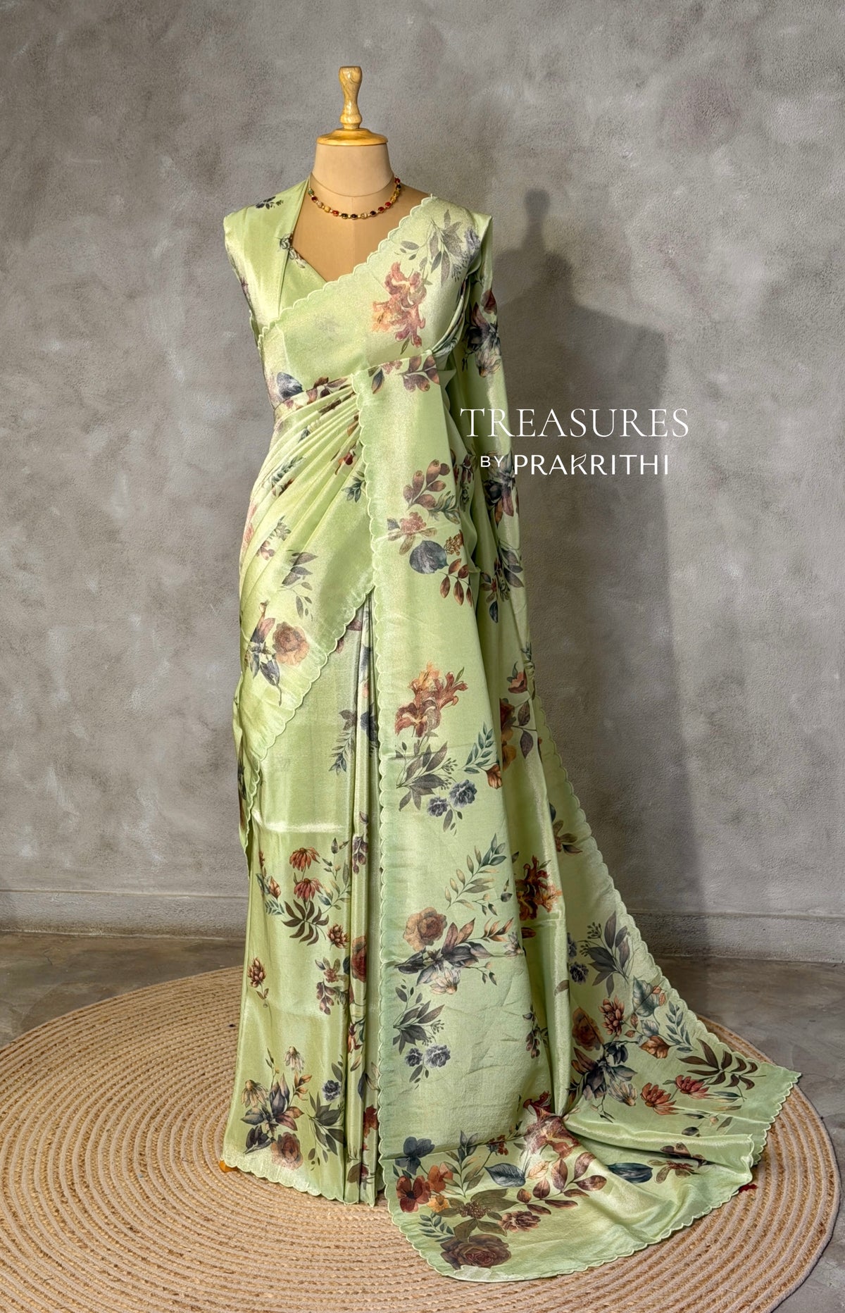Pastal Green Pure Soft Tissue silk  saree - PBRRUPF