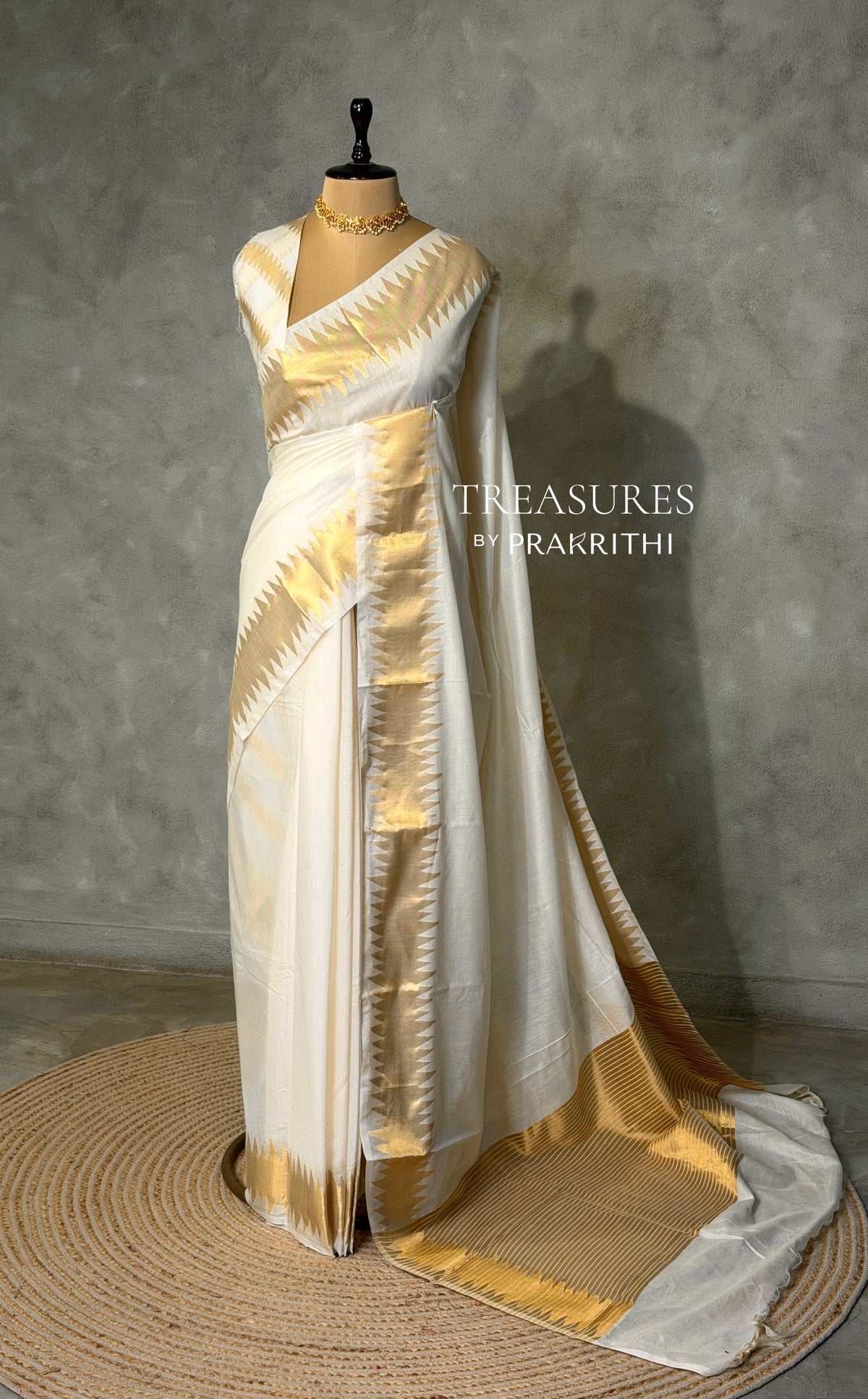 Offwhite chanderi silk cotton saree -MPS47