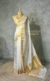 Offwhite and gold chanderi silk cotton saree -MPS47D