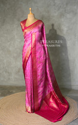 Pink and RedBanarasi mashru katan silk saree - PRAZ8D