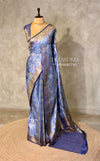 BlueBanarasi mashru katan silk saree - PRAZ8E
