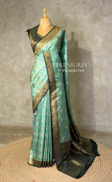 Green Banarasi mashru katan silk saree - PRAZ8F