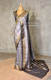 Bluish GreyBanarasi mashru katan silk saree - PRAZ8G