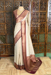 Sandal and Purple khadial tissue Banarasi silk saree - RAZ5NC