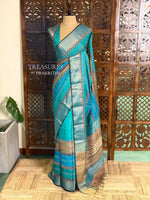 Blue pure tusser silk saree- PBR42