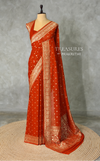 Dark Orange Banarasi Georgette Saree - PBRH2DN2