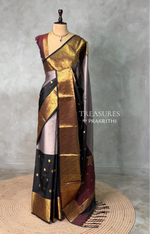 Tri colour Banarasi silk saree -PIH63