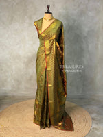 Olive Green Banarasi silk saree -PIH60