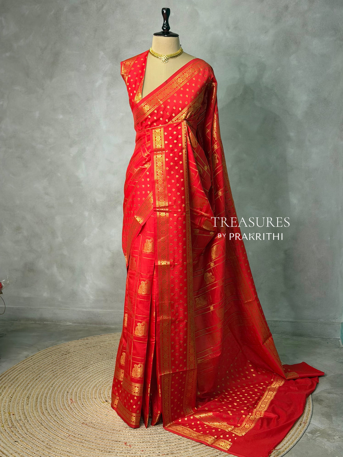 Red Banarasi silk saree -PIH60A
