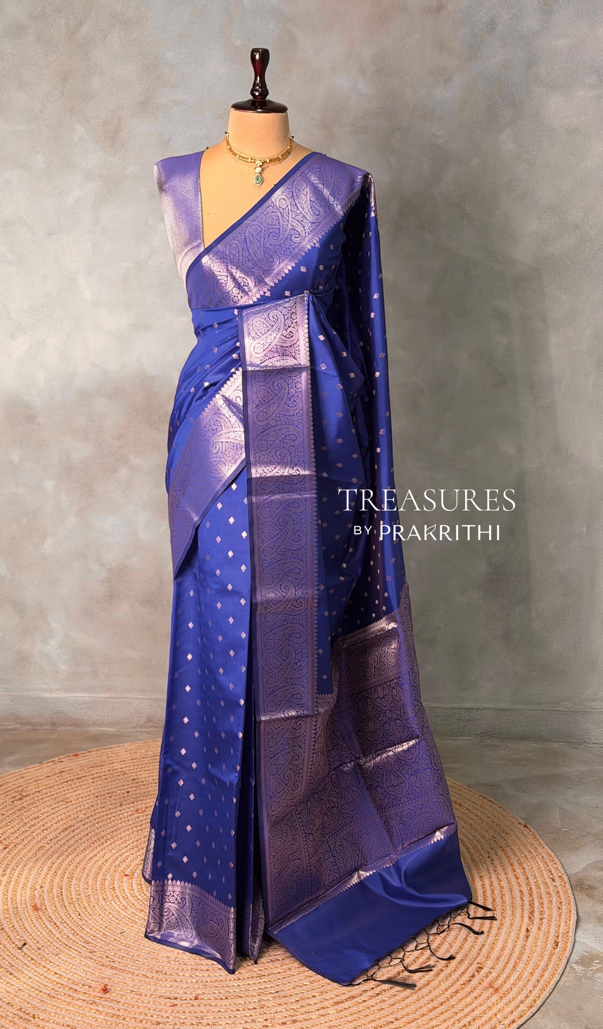 Blue Banarasi silk saree -PIH62