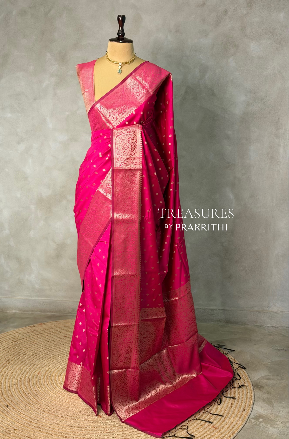 Rani Pink Banarasi silk saree -PIH62A