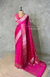 Rani pink pure satin Banarasi silk saree - PRAZ8A