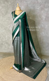 Dark Green katan Banarasi silk saree - PRAZ9B