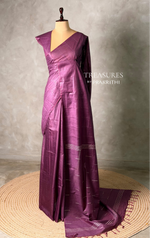 Dark Wine Soft semi Tusser Silk saree- PBR33T18F